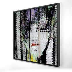 Framed 48 x 48 - 3D - Abstract colorful woman face