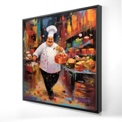 Framed 36 x 36 - 3D - Walking cook