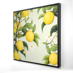 Framed 36 x 36 - 3D - Flowery lemons
