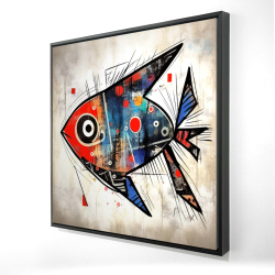 Framed 36 x 36 - 3D - Fish gaze