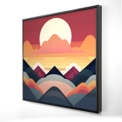 Framed 24 x 24 - 3D - Symmetrical mountain