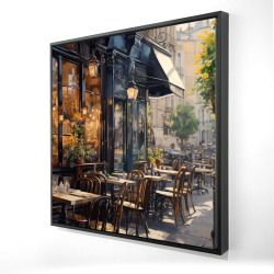 Framed 36 x 36 - 3D - Street corner cafe