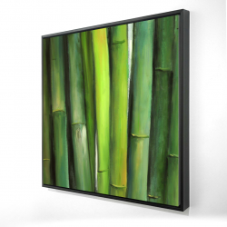 Framed 36 x 36 - 3D - Green bamboo