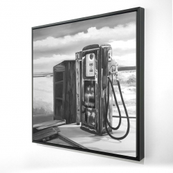 Framed 24 x 24 - 3D - Old gas pump