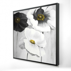 Framed 36 x 36 - 3D - Assorted white flowers