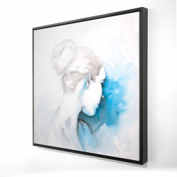 Framed 48 x 48 - 3D - Watercolor abstract girl with hair bun