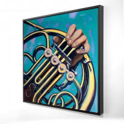 Framed 48 x 48 - 3D - Musician with french horn
