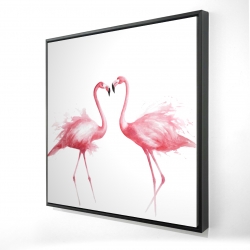 Two pink flamingo watercolor