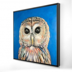 Framed 36 x 36 - 3D - Colorful spotted owl