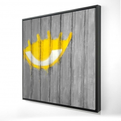 Yellow eye graffiti on a container