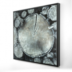 Encadré 48 x 48 - 3D - Bûches de bois empilées