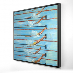 Framed 36 x 36 - 3D - Olympic swimmers