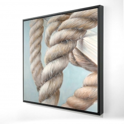 Framed 24 x 24 - 3D - Boat rope knot closeup