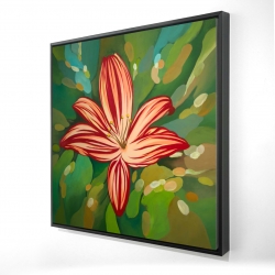 Framed 24 x 24 - 3D - Blaze tiger lilies