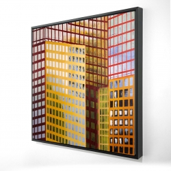 Framed 48 x 48 - 3D - Skyscrapers