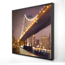 Framed 24 x 24 - 3D - New-york at night