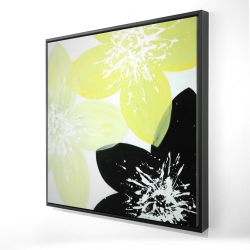 Framed 36 x 36 - 3D - Yellow flowers with white center