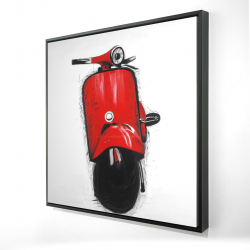 Framed 36 x 36 - 3D - Red italian scooter