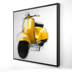 Framed 48 x 48 - 3D - Yellow italian scooter