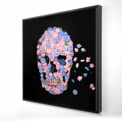 Framed 48 x 48 - 3D - Flower skull