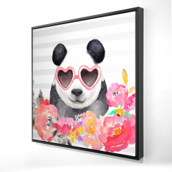 Panda with heart-shaped glasses