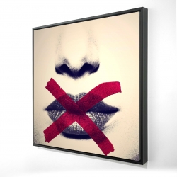 Lèvres en tons de gris avec x rouge