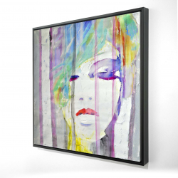 Framed 48 x 48 - 3D - Abstract colorful portrait