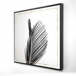 Framed 36 x 36 - 3D - Areca palm with gold line