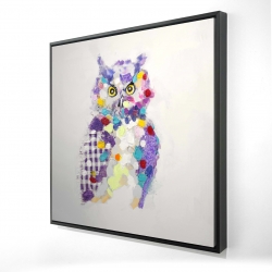 Framed 36 x 36 - 3D - Textured abstract owl