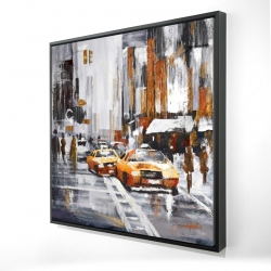 Abstract citystreet with yellow taxis