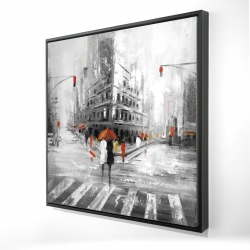 Greyish flatiron building