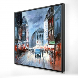 Abstract red and blue city