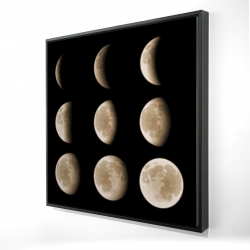 Framed 36 x 36 - 3D - Eclipse in nine phases