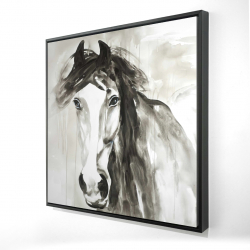 Framed 48 x 48 - 3D - Beautiful wild horse