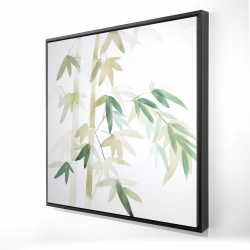 Watercolor bamboo leaves and branches
