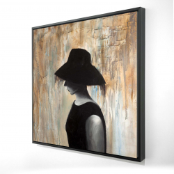 Framed 48 x 48 - 3D - Audrey hepburn with a big hat