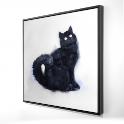 Furry black watercolor cat