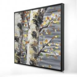 Framed 24 x 24 - 3D - Budding white birches
