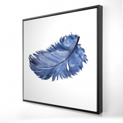 Plume bleue à l'aquarelle