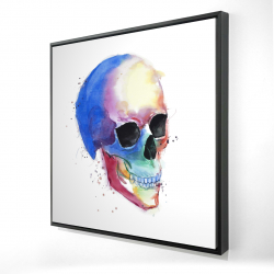Watercolor colorful skull profile
