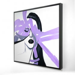 Portrait de femme mauve et abstrait