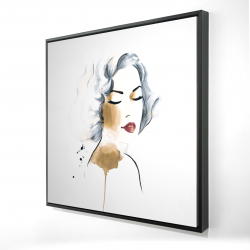 Framed 24 x 24 - 3D - Classic woman watercolor