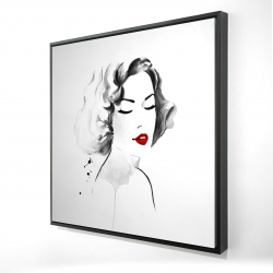 Framed 48 x 48 - 3D - Watercolor woman