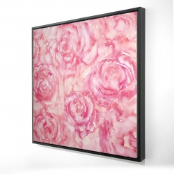 Framed 48 x 48 - 3D - Roses in watercolor