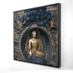 Framed 36 x 36 - 3D - Grand buddha at lingshan scenic area in china