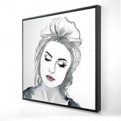 Framed 24 x 24 - 3D - Watercolor delicate woman