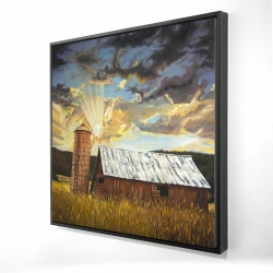 Framed 48 x 48 - 3D - Hay barn