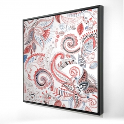 Framed 48 x 48 - 3D - Paisley pattern