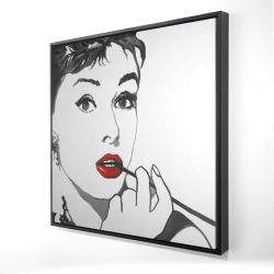 Framed 48 x 48 - 3D - Audrey hepburn outline style