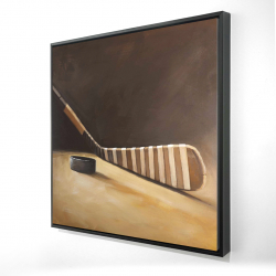 Framed 36 x 36 - 3D - Stick and hockey puck